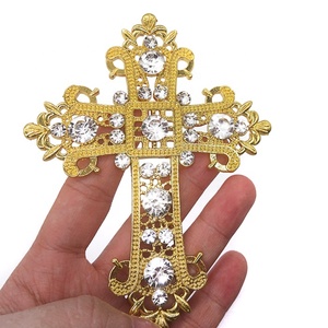 Wholesale Rose gold cross rhinestone cake Topper for religious baptism christening cake decoration - Product Image 6