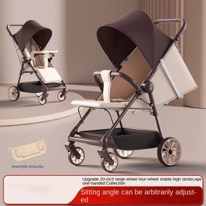 Poussette bébé tout-en-un légère pour 0-6 ans, 165 °   Fauteuil inclinable, pliage à une main, siège surélevé avec plateau et soutien lombaire - Product Image 1