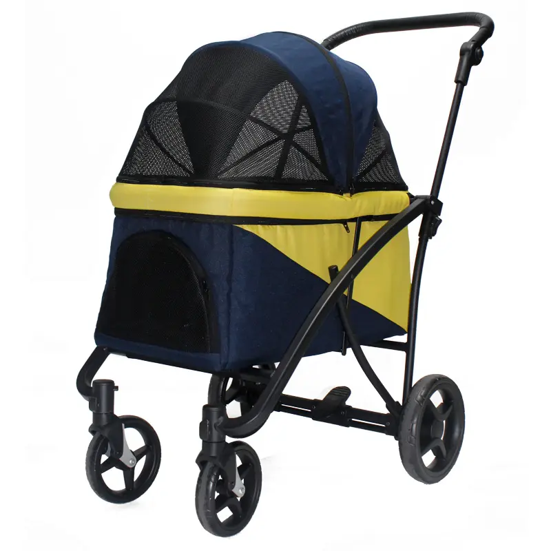 T3921 grande qualité grandes roues pliable transporteur portable luxe poussette chien voyage