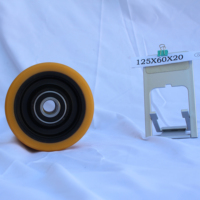 Roue de charge en PU haute résistance à l'usure, forte adhérence, capacité de charge lourde, 125x60x20mm pour chariot élévateur électrique Linde