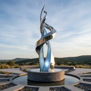 Sculpture réaliste grandeur nature en acier inoxydable résistant aux intempéries, grande installation artistique en spirale pour entrée d'hôtel de luxe urbain - Product Image 4