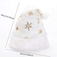 Chapeau de Noël en peluche douce et blanche, chapeau de Père Noël à flocons de neige, décoration de Noël blanche, chapeau de décoration du Nouvel An, fournitures pour fêtes de fin d'année