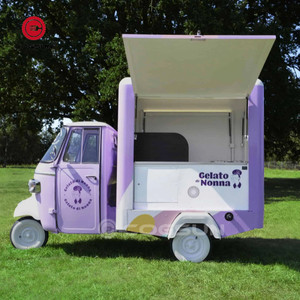 Diseño personalizado Ape <span class=keywords><strong>Piaggio</strong></span> triciclo camión de comida de acero inoxidable para la venta flores en la azotea restaurante móvil productos de pavo - Product Image 1