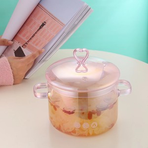 La olla <span class=keywords><strong>de</strong></span> vidrio <span class=keywords><strong>de</strong></span> borosilicato Rosa Love puede ser una estufa <span class=keywords><strong>de</strong></span> cerámica eléctrica <span class=keywords><strong>de</strong></span> gran capacidad con tapa <span class=keywords><strong>de</strong></span> doble oreja - Product Image 1
