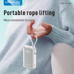 KONFULON Batterie externe portable haute capacité <span class=keywords><strong>30000mAh</strong></span> avec charge rapide <span class=keywords><strong>45W</strong></span>, câble intégré, affichage LED, sorties Type-C et USB - Product Image 6