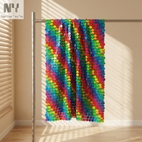 Tissu Nanyee Textile de bonne qualité, fantaisie, couleur arc-en-ciel, à gros pois pailletés sur maille puissante