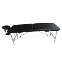 Table de massage professionnelle en cuir et aluminium réglable en hauteur, lit de spa pliable pour le corps