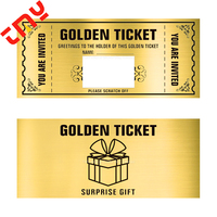 Kit d'Impression Personnalisée pour Activité Promotionnelle, Carte à Gratter de Tombola Ticket Doré avec Enveloppes et Autocollants à Gratter