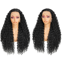 Perruque synthétique 13x4 HD Lace Front avec petite dentelle transparente, ondulations Water Wave, densité 180%, 18-26 pouces, toutes couleurs, teintable