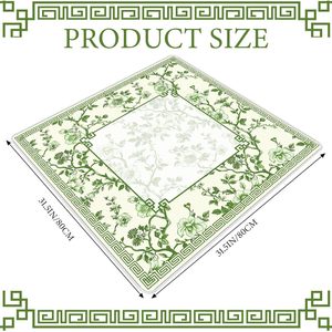 Sonwyoung Chinoiserie Table de Mahjong antidérapante 31.5 \ "X 31.5 \" Couverture de plateau de jeu polyvalente en caoutchouc vert blanc à réduction de bruit - Product Image 6