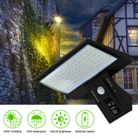 Lampe murale solaire LED IP65 étanche pour extérieur, lampe de jardin avec détecteur de mouvement, télécommande, design queue de baleine, batterie Li-ion 0