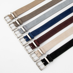 <span class=keywords><strong>Ceinture</strong></span> en cuir de vachette véritable pour <span class=keywords><strong>femme</strong></span>, style rétro vintage, en daim givré, polyvalente pour pulls et jupes, vente en gros d'usine, boucle en alliage - Product Image 1