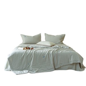 Dongfeng Mei Embroidery Air Conditioning Quilt Set 2.5-3 Jin Cotton Linen Cooling Summer <b>Bedding</b> 4-Piece - Product Image 5