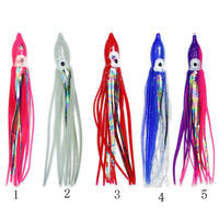 HAWKLURE Luminous Squid Skirts Soft Lure 12CM Night Fishing Lure Octopus Glow Rubber Bait