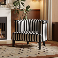 Chaise design individuelle en tissu, style minimaliste moderne vintage américain, pour salon d'appartement, haut de gamme, confortable, en métal