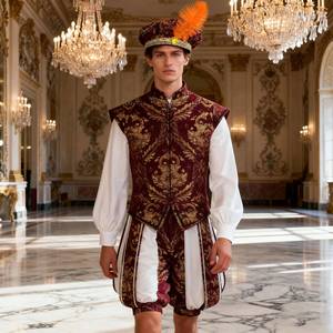 Disfraz de Príncipe Renacentista para Hombre con Chaleco Bordado y Pantalones Abullonados - Disfraz de Halloween para Adultos Inspirado en TV y Cine - Product Image 4