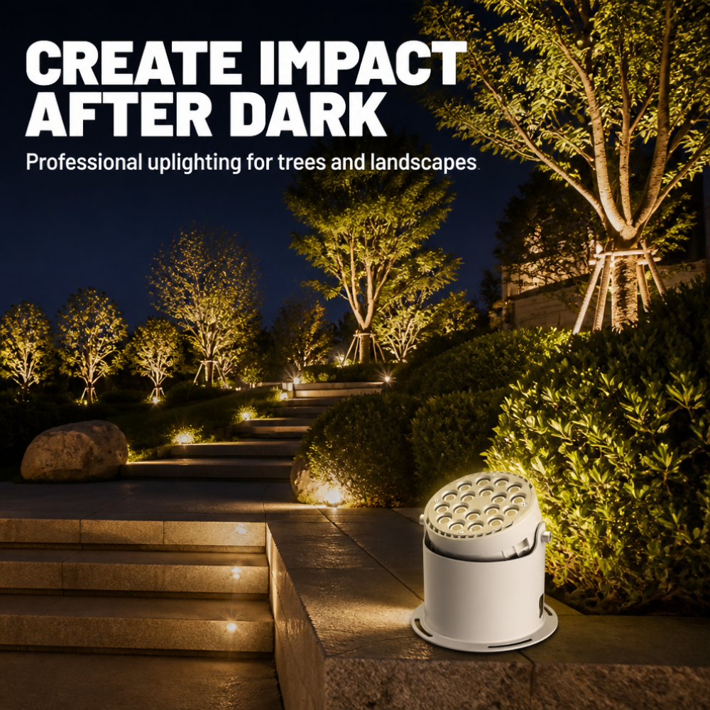 36W RGBW Color-Changing LED Projector Lamp Adjustable Angle Cob Spotlight Outdoor Landscape IP65 DC/AC Underground Fixture
