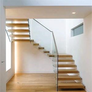 DAIYA USA <span class=keywords><strong>Tapis</strong></span> <span class=keywords><strong>d</strong></span>'<span class=keywords><strong>escalier</strong></span> flottant en chêne avec garde-corps en verre trempé - Product Image 6