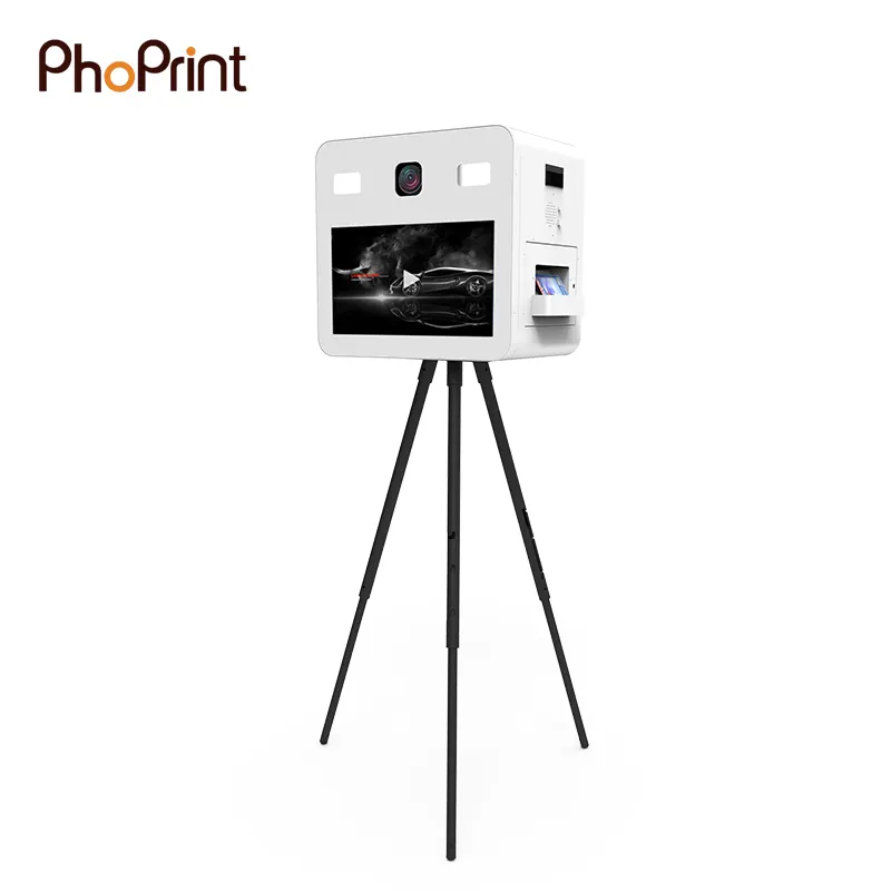Máquina de fotomatón con impresión instantánea, soporte de altura ajustable para impresora y cámara