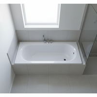 Baignoire à remous encastrée en acrylique écologique, capacité 1 personne, avec drain, pour intérieur, hôtel, forme rectangulaire