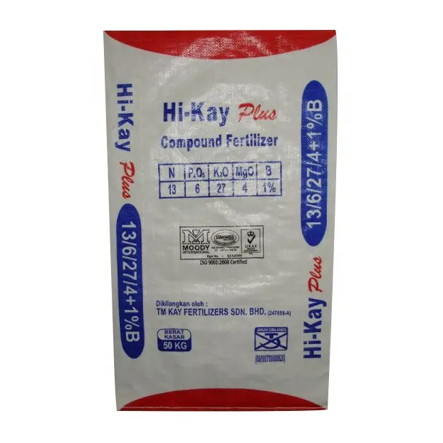 Nhà sản xuất của PP dệt Bao tùy chỉnh cán phân bón/bột túi 25kg 50kg PE bên trong chống ẩm