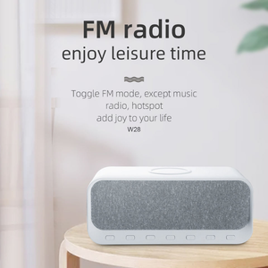 Altavoz Inalámbrico con Cargador Rápido <span class=keywords><strong>de</strong></span> 15W, <span class=keywords><strong>Sonido</strong></span> Estéreo <span class=keywords><strong>de</strong></span> Alta Fidelidad, Reloj Despertador con Micrófono Integrado para Dormitorio - Product Image 5