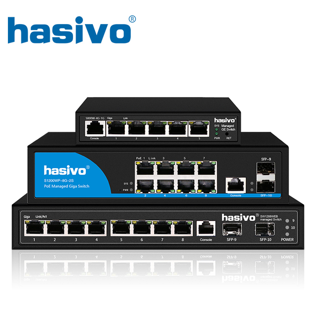 4 8 Port Managed Ethernet Switch Management Switch with 4 8 Port 10/100/1000M Rj45 2 Port SFP Fiber Gigabit Switch