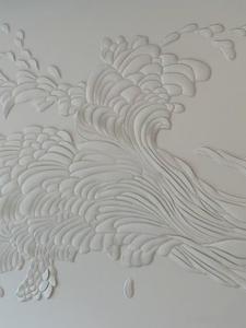 Panneau mural moderne 3D en cuir sculpté de haute qualité pour la décoration de la <span class=keywords><strong>maison</strong></span> et de l'hôtel fond lumineux imperméable au feu et à l'humidité - Product Image 5