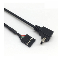Cable USB 2.0 Mini Personalizado de Ángulo Izquierdo, Macho a Hembra Dupont de 2.54mm y 5 Pines, con Cubierta de PVC y Blindaje Trenzado para Cámaras y Computadoras