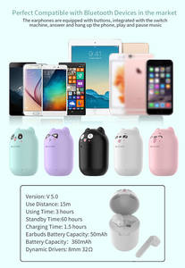 หูฟังไร้สายรูปแมวอัจฉริยะ Zw-T12หูฟังสเตอริโอพร้อมที่ชาร์จ - Product Image 3