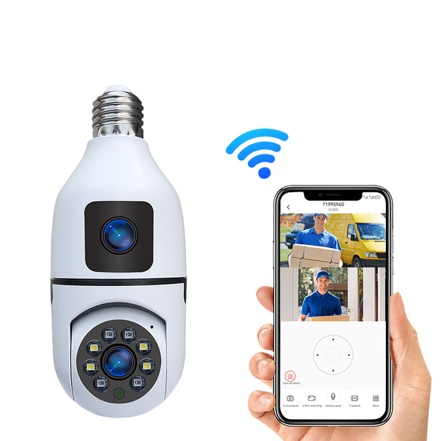 V380Pro Smart IP Camera with APP Security 360 Degree WiFi HD Night Vision CCTV Bulb and Human Motion Tracking Function
