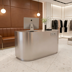 Stainless Steel bar Shop <b>Small</b> Cash Register Reception <b>Desk</b> Simple Barbershop Beauty Salon Front <b>Desk</b> - Product Image 5