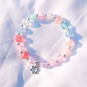 Hot Selling Trendy Elastic <b>Rope</b> Beaded Bangle Jewelry Handmade Colorful Beads Jewish Star of David Hexagram <b>Bracelet</b> - Product Image 2