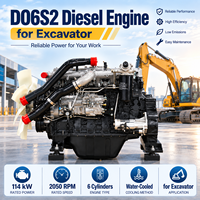 Moteur diesel D06S2 114 kW 2050 tr/min 6 cylindres refroidi par eau haute performance pour excavatrice et équipement de construction