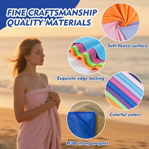 <span class=keywords><strong>Serviette</strong></span> de plage d'été moderne, extra large, pour adulte, à double face, magnétique, en tissu uni, séchage rapide, douce et légère - Product Image 3
