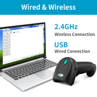 Escáner de código de barras 1D 2D inalámbrico de mano de fábrica Escáner de código QR de alta velocidad con interfaz USB en stock