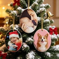 Charme Ellipse Intemporel pour Chiot, Premier Noël, en Céramique, Sublimation, Production Rapide, Souvenir de Noël Ludique pour Chiot