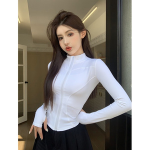 <span class=keywords><strong>Veste</strong></span> de <span class=keywords><strong>Sport</strong></span> et Fitness Zippée pour Femmes en Gros, Douce pour la Peau, Coupe-Vent, Séchage Rapide et Respirante, pour la Gym et le Yoga - Product Image 3