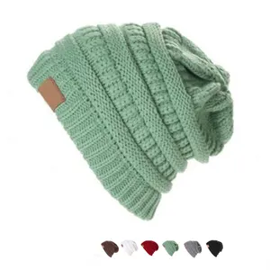 Çin tedarikçisi online satış özelleştirilmiş mix renk yüksek kaliteli kış 100% akrilik örme bere şapka toptan