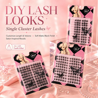 Deborah Discount Trilogy – Faux cils recourbés sans colle, application facile, effet naturel Manga, individuels en grappe, 3D, réutilisables, segmentés