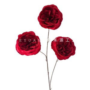 Junheyuan Artificial Rose 3-Head <b>Single</b> Branch For Wedding Home Decoration - Product Image 1