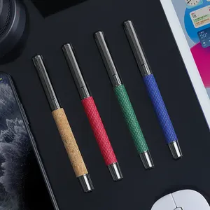Yeni varış metal tükenmez kalem özel logo ile özelleştirilmiş kalemler pu deri roller kalem