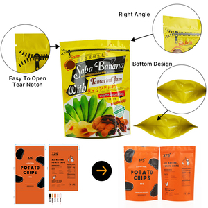 Tùy chỉnh in cấp thực phẩm mùi bằng chứng Nắp kéo đứng lên Túi với dây kéo Ziplock nhựa cấp thực phẩm Mylar túi SNACK NUT - Product Image 3