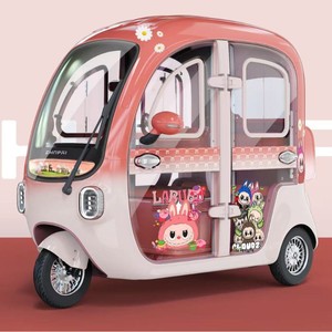 Triciclo Elettrico Personalizzato con Cabina Chiusa, Mini Scooter a <span class=keywords><strong>3</strong></span> <span class=keywords><strong>Ruote</strong></span>, Motore Differenziale 600W, Batteria al Litio, Design Carino per Donne - Product Image 1