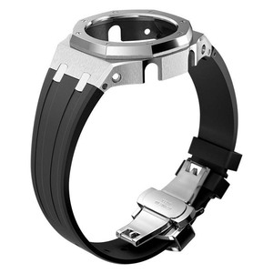 Kit de modification de montre en métal tendance, boîtier et bracelet, kit de modification GA2100, acier inoxydable argenté pour kit <span class=keywords><strong>Gshock</strong></span> GA2100 <span class=keywords><strong>GA2110</strong></span> - Product Image 4