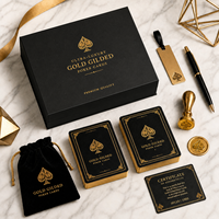 Jeu de cartes de luxe plaqué or personnalisé, coffret cadeau premium pour mariage, jeu de cartes en plastique imperméable, cartes de poker anime japonais