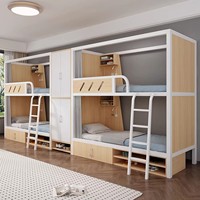 Lits superposés au design simple de type capsule, lits superposés en fer pour adultes, lits pour auberges de jeunesse, espaces privés, dortoirs