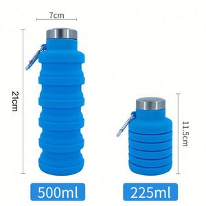 Vaso de Agua Plegable de Silicona Portátil de 500 ml con Diseño Telescópico, Botella de Agua Deportiva de Gran Capacidad para Festivales y Viajes - Product Image 5