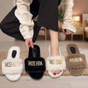 Autumn Winter Women's for Genuine Leather Upper Fleece Lining Rabbit <b>Fur</b> Midsole PVC Outsole New Embroidery Soft Thick - Product Image 3