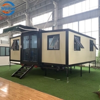 Maison mobile préfabriquée portable de 20 pieds, maison modulaire avec remorque Maison conteneur pliable avec salle de bain sur remorque